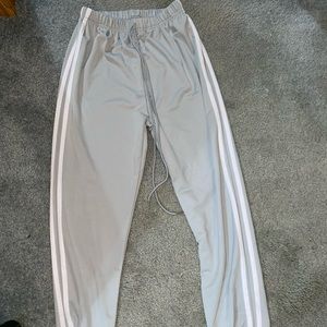 Small Shein Gray Joggers with White Stripes Down Side